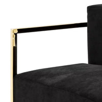 Eichholtz Emilio Chair in Gold Finish Black Velvet