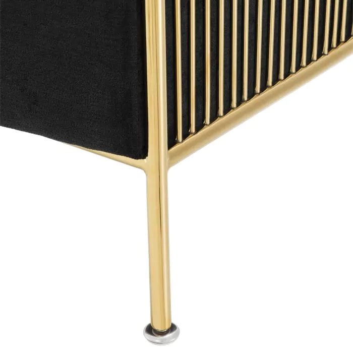 Eichholtz Knox Chair in Gold Finish Black Velvet