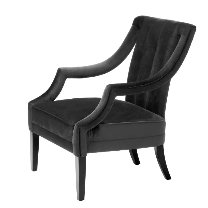  Eichholtz-Eichholtz Ermitage Chair in Roche Black Velvet-Black 197 