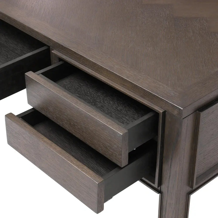 Melchior Desk - Brown Oak Veneer Eichholtz 4