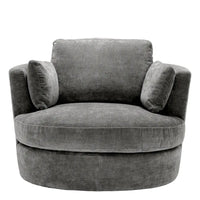 Eichholtz Clarissa Swivel Chair in Clarck Grey