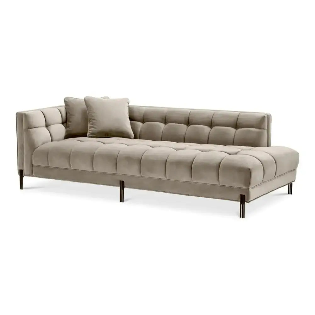 Lounge Sienna Left Sofa - Savona Greige Velvet Eichholtz 1