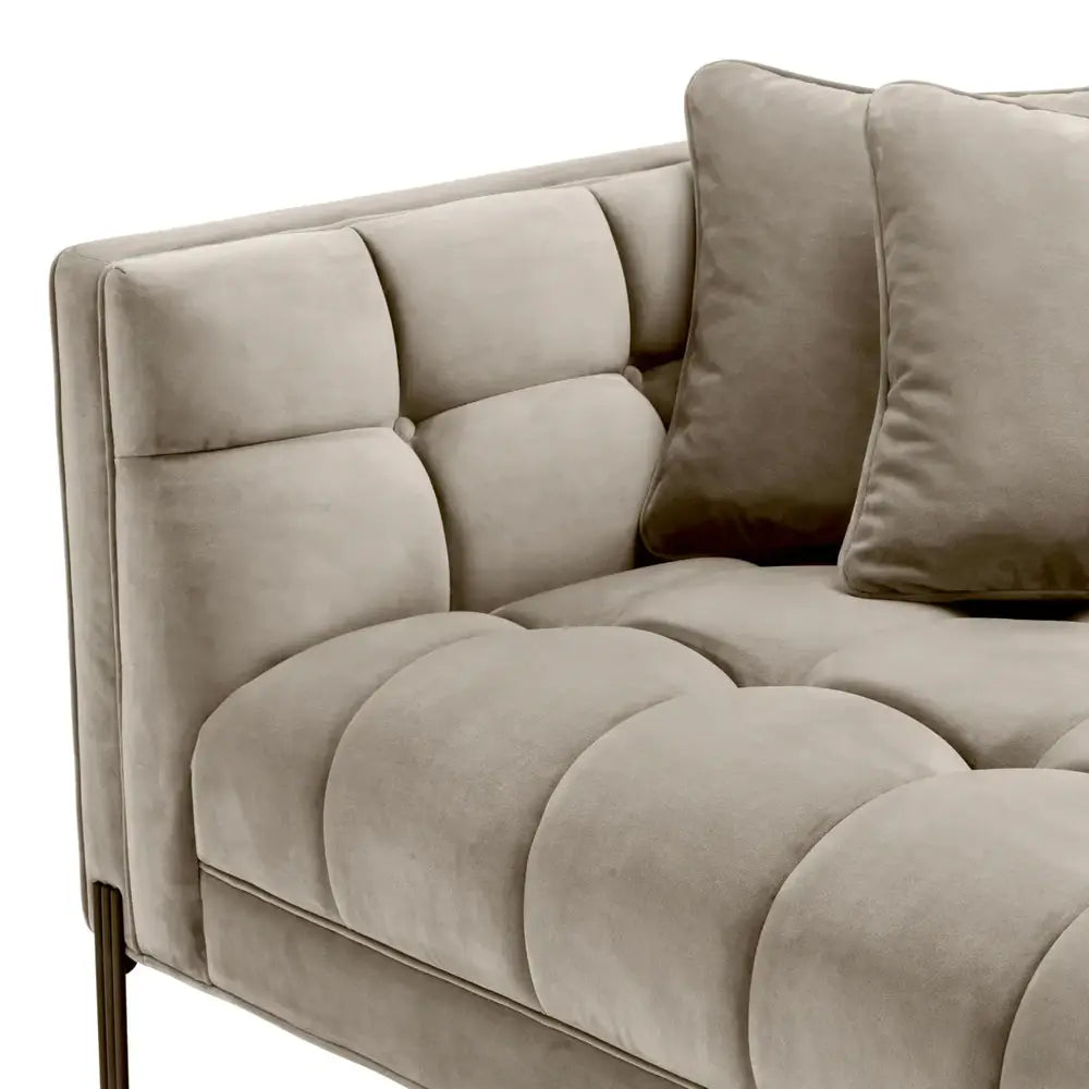 Eichholtz Lounge Sienna Left Sofa in Savona Greige Velvet