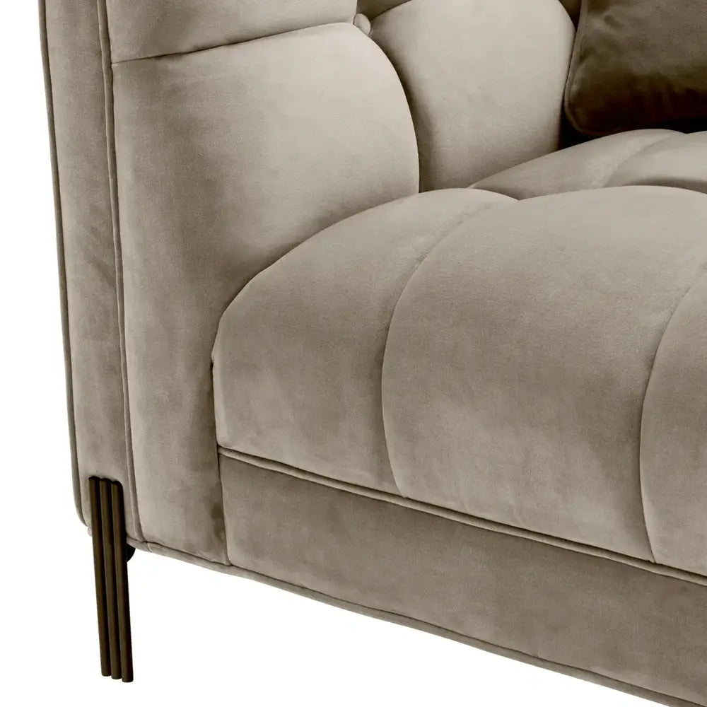 Eichholtz Lounge Sienna Left Sofa in Savona Greige Velvet