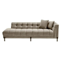 Eichholtz Lounge Sienna Right Sofa in Savona Greige Velvet