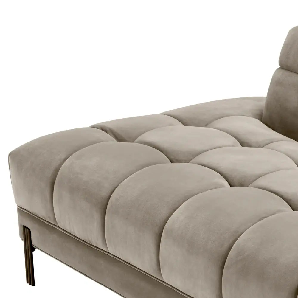 Eichholtz Lounge Sienna Right Sofa in Savona Greige Velvet