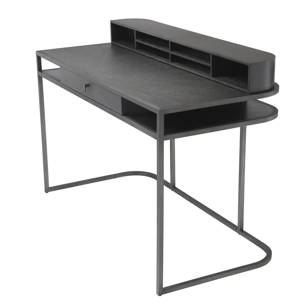 Eichholtz Highland Desk in Charcoal Brown Oak Veneer