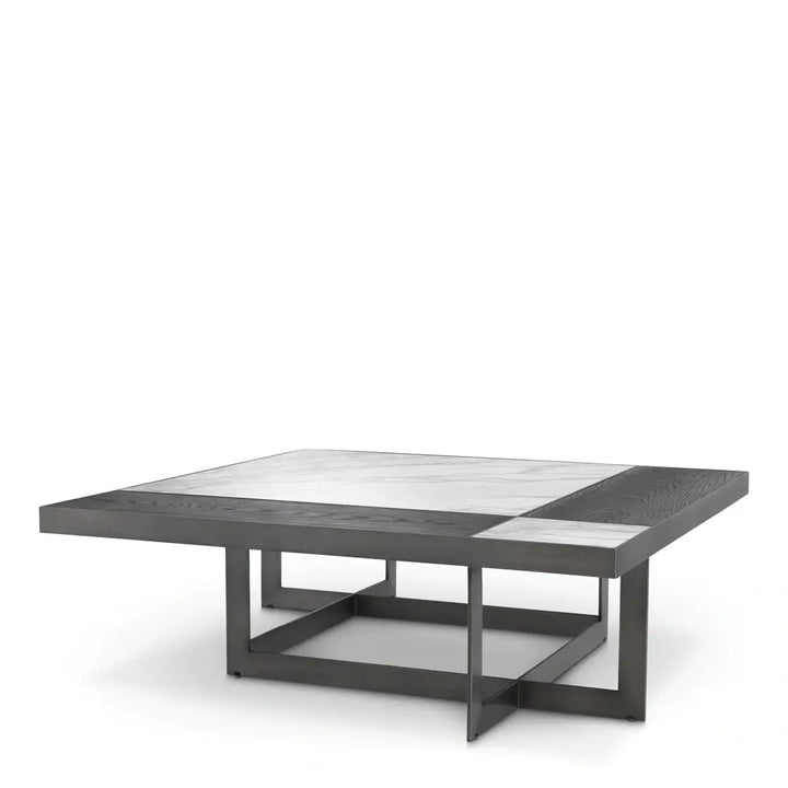 Hermoza Marble Square Coffee Table - Oak Veneer & Bronze Finish Eichholtz 1