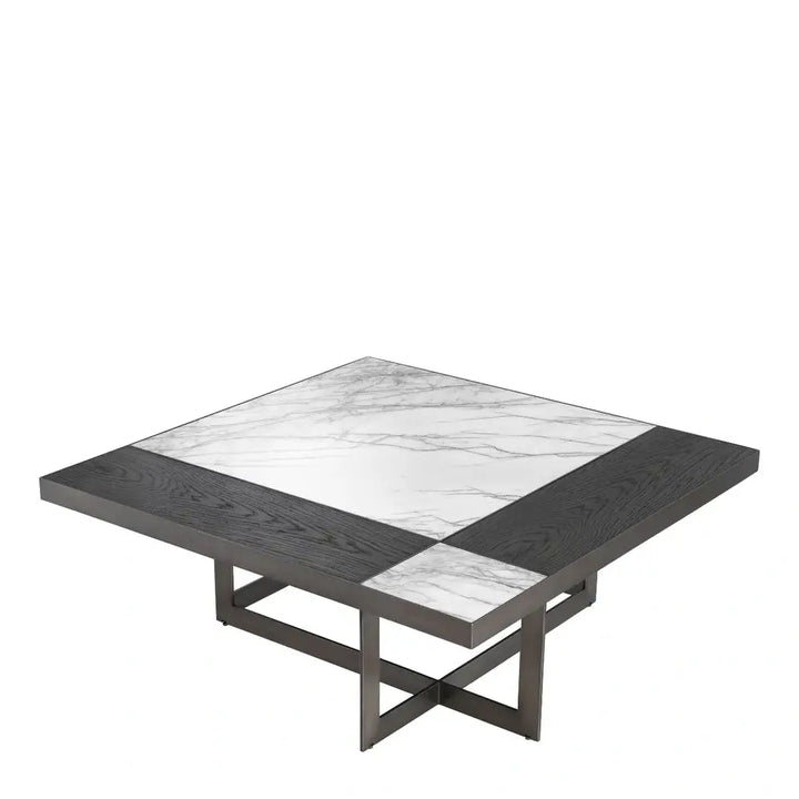 Hermoza Marble Square Coffee Table - Oak Veneer & Bronze Finish Eichholtz 2