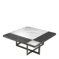 Eichholtz Hermoza Coffee Table in Mocha Crown Oak Veneer Bronze