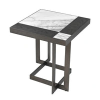 Eichholtz Hermoza Side Table in Mocha Crown Oak Veneer Bronze