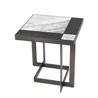 Eichholtz Hermoza Side Table in Mocha Crown Oak Veneer Bronze