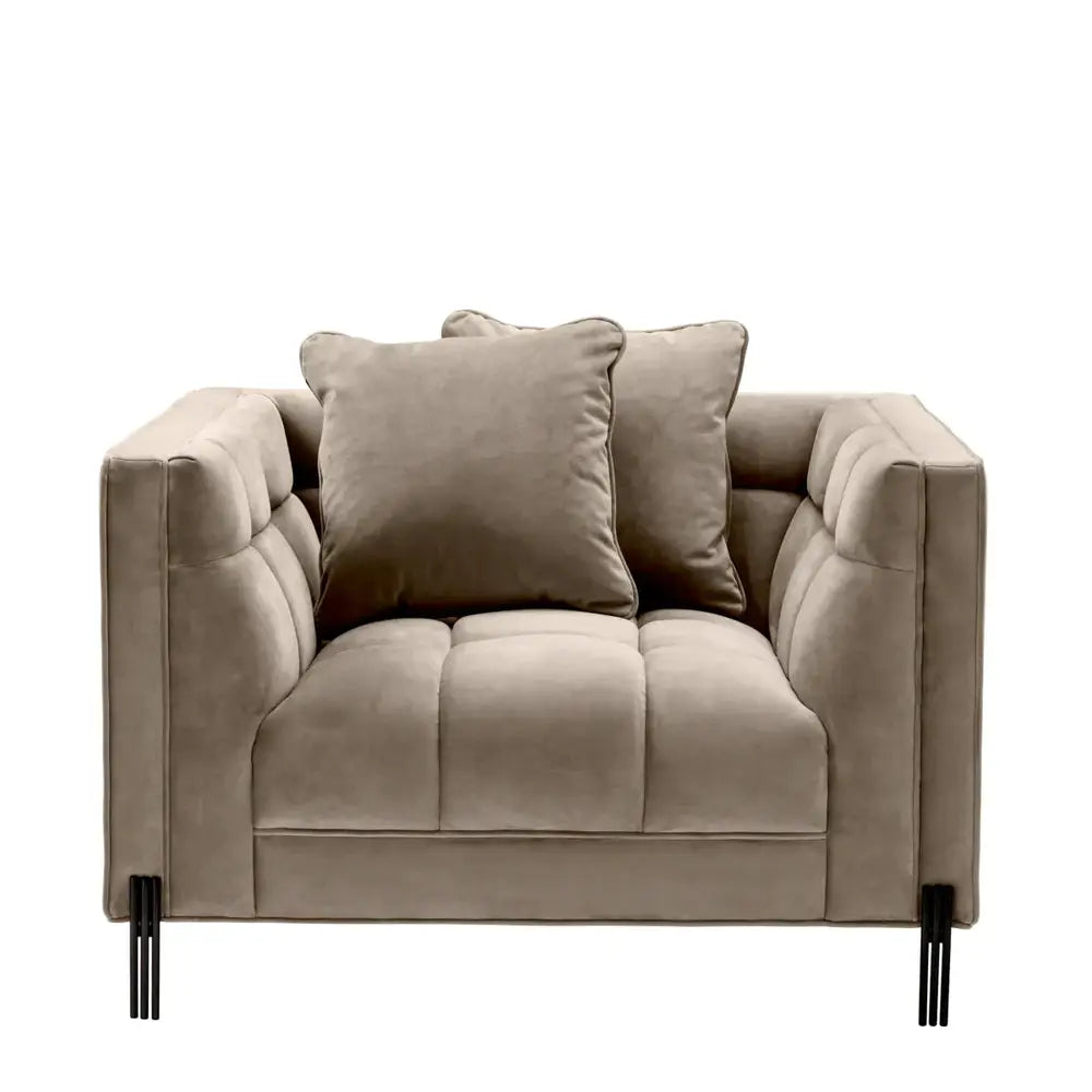 Sienna Chair - Savona Greige Velvet Eichholtz 1