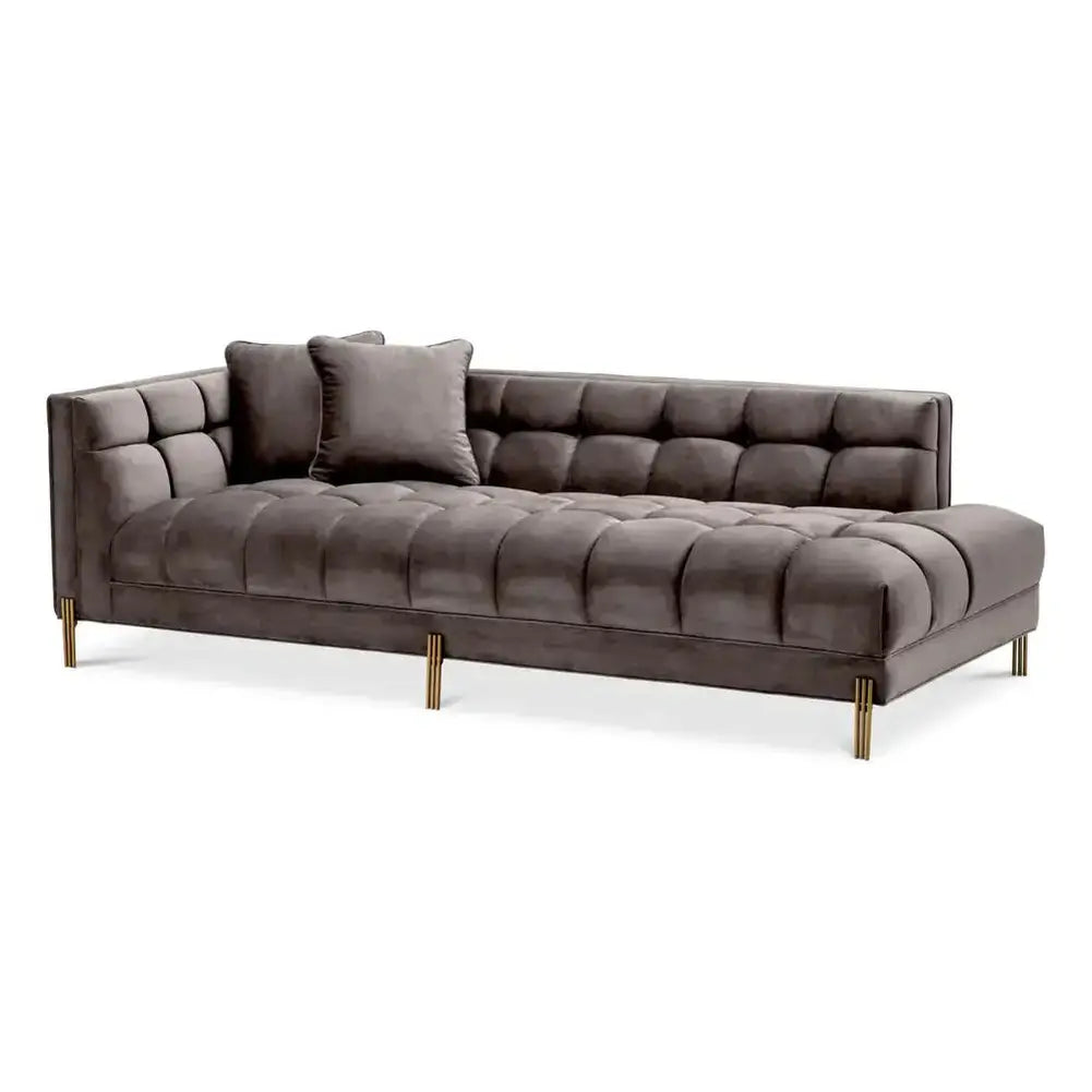 Eichholtz Lounge Sienna Left Sofa in Savona Grey Velvet