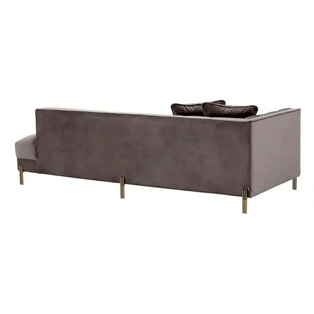 Eichholtz Lounge Sienna Left Sofa in Savona Grey Velvet