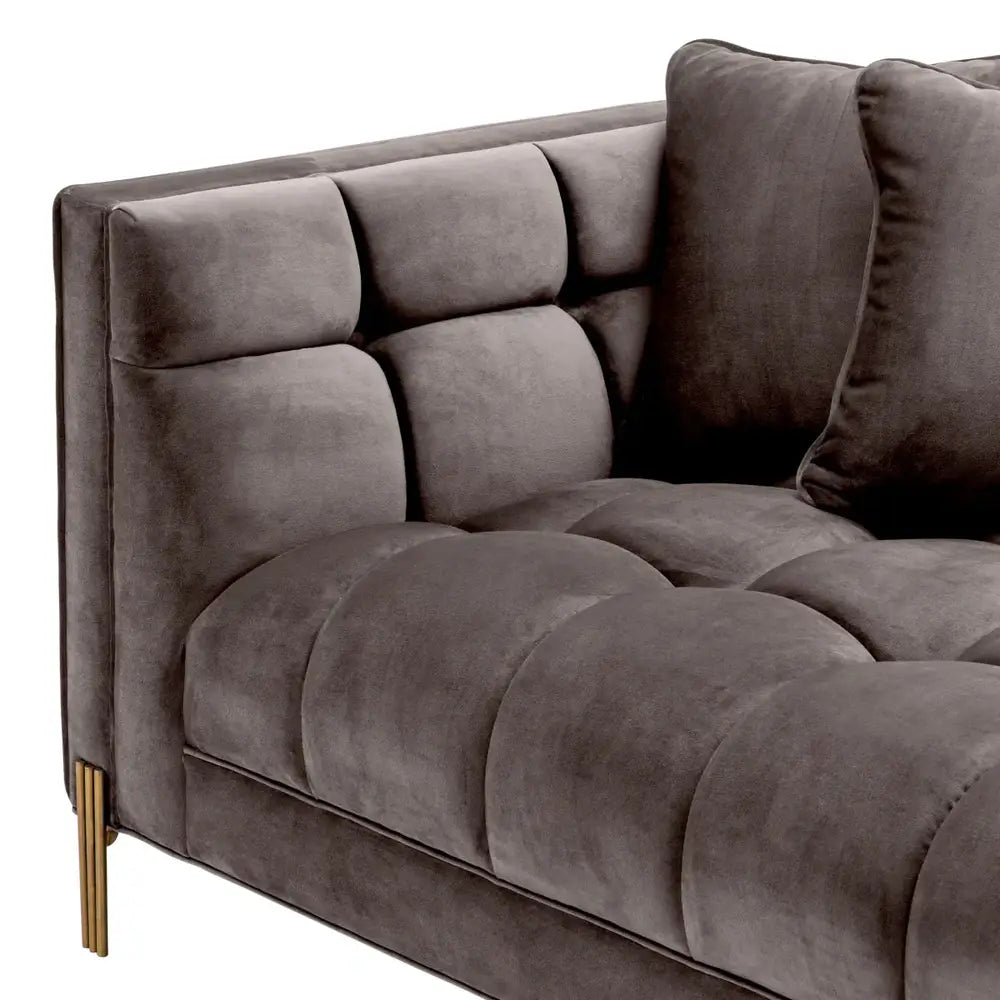 Eichholtz Lounge Sienna Left Sofa in Savona Grey Velvet