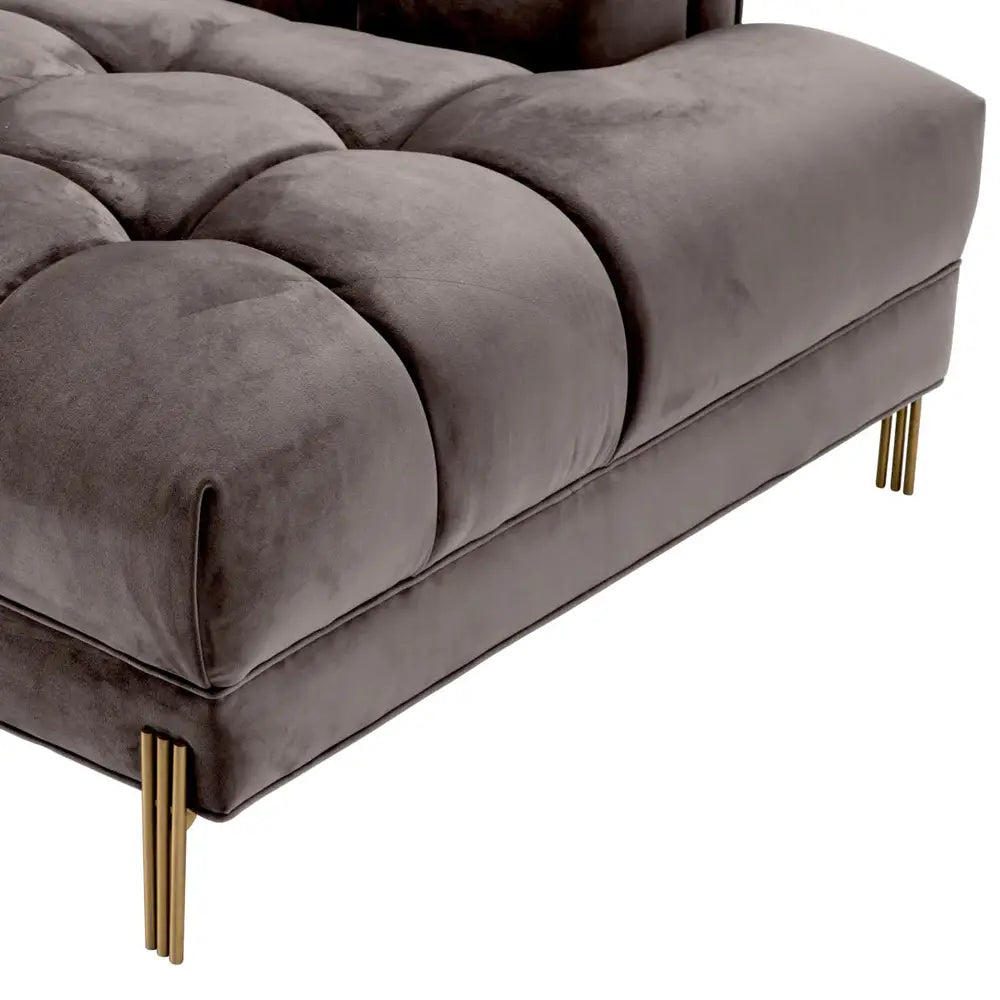 Eichholtz Lounge Sienna Left Sofa in Savona Grey Velvet