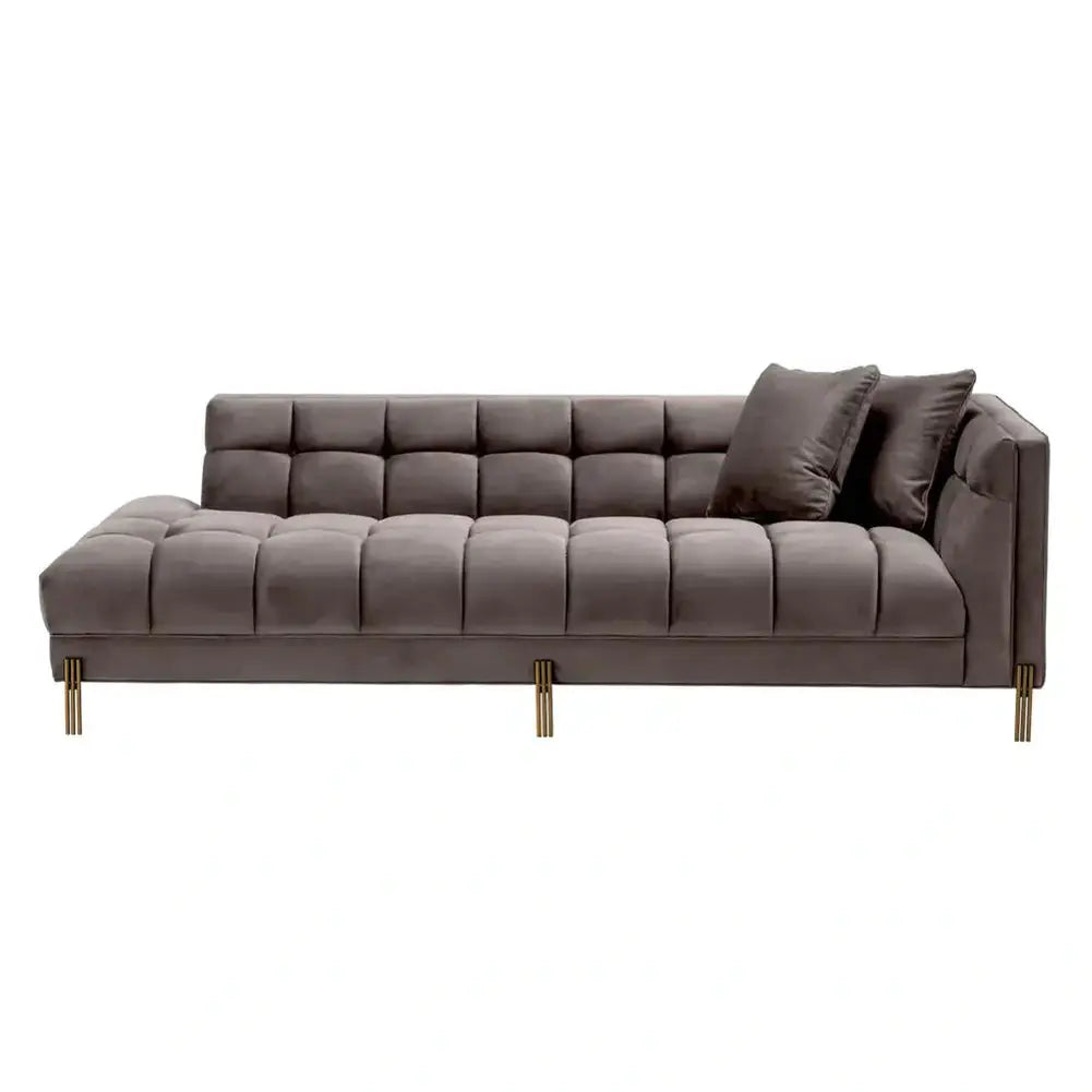 Eichholtz Lounge Sienna Right Sofa in Savona Grey Velvet