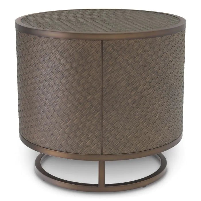 Napa Valley Side Table - Woven Oak Veneer Eichholtz 2