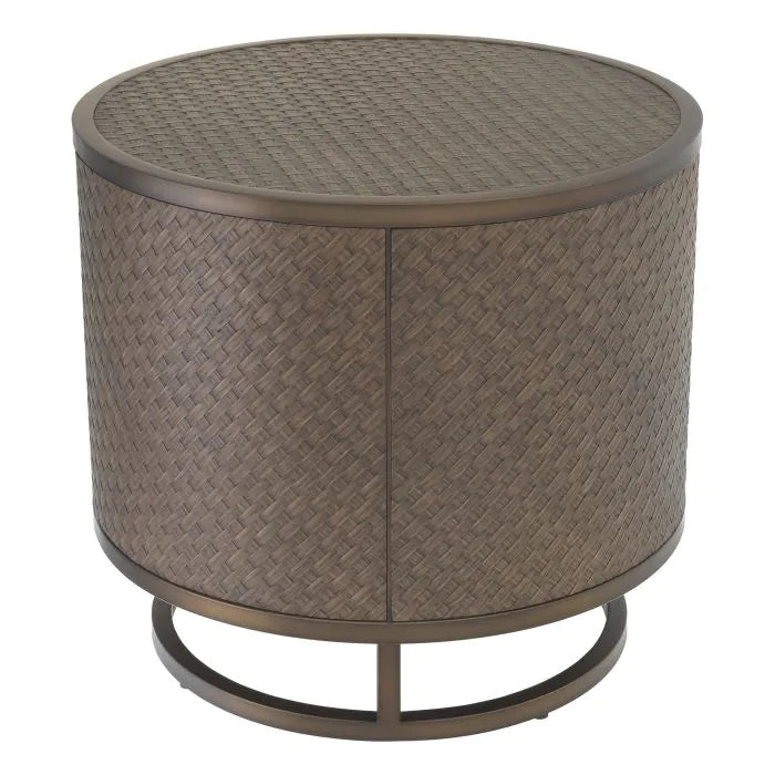 Eichholtz Napa Valley Side Table in Woven Oak Veneer