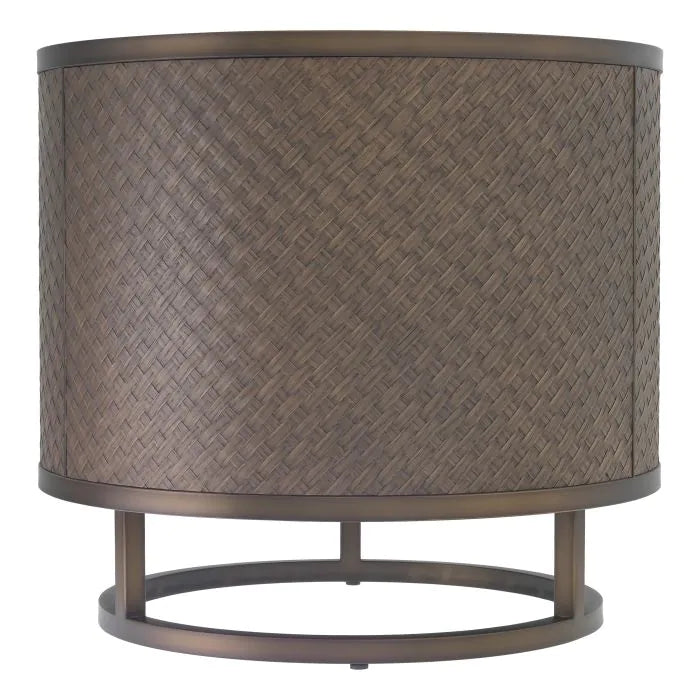 Napa Valley Side Table - Woven Oak Veneer Eichholtz 1