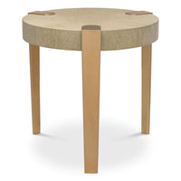 Eichholtz Oxnard Side Table in Washed Oak Veneer Br Brass