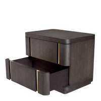 Eichholtz Modesto Bedside Table in Mocha Crown Oak Veneer