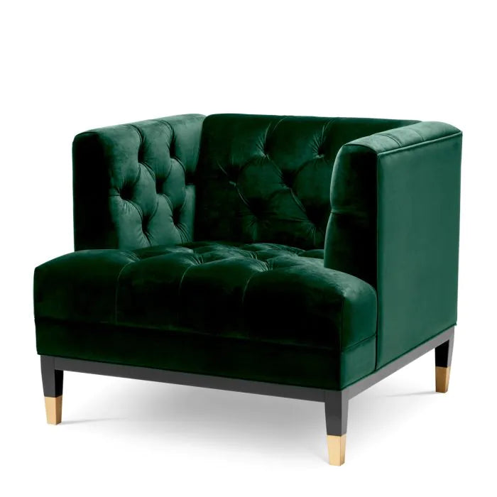 Castelle Chair - Roche Dark Green Velvet Eichholtz 1