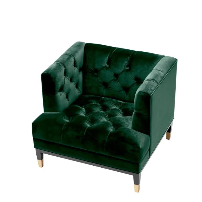 Eichholtz Castelle Chair in Roche Dark Green Velvet