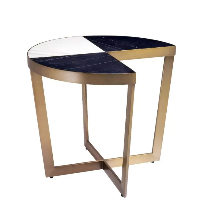 Turino Side Table - Brushed Brass & Black Marble Eichholtz 1