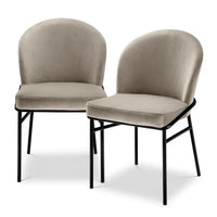 Eichholtz Willis Set of 2 Dining Chairs in Savona Greige Velvet