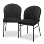 Eichholtz Willis Set of 2 Dining Chairs in Roche Black Velvet