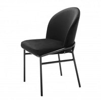 Eichholtz Willis Set of 2 Dining Chairs in Roche Black Velvet