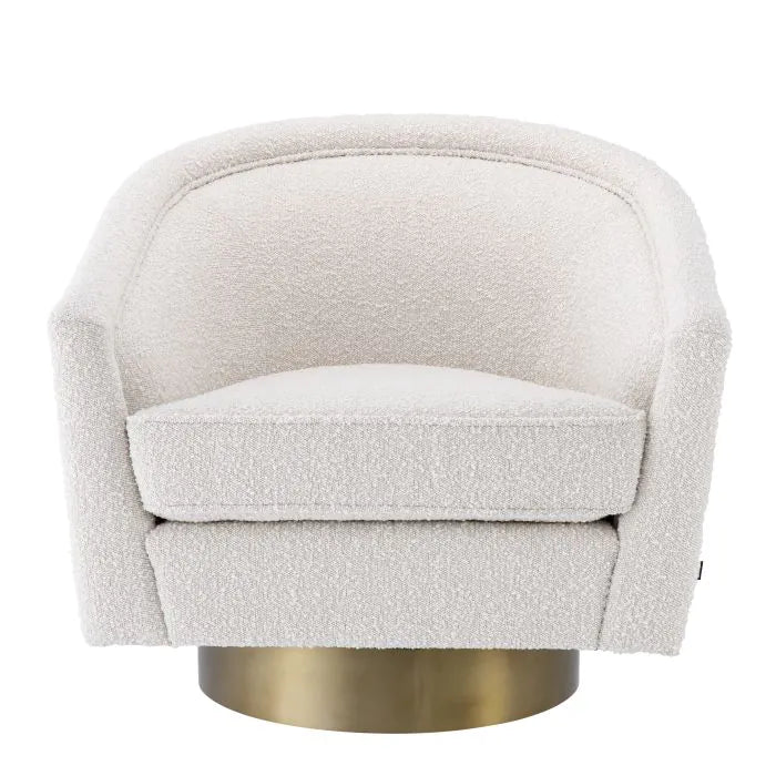 Eichholtz Catene Swivel Chair in Bouclé Cream