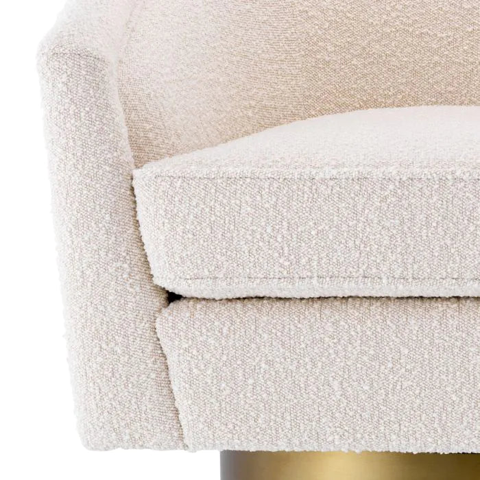 Eichholtz Catene Swivel Chair in Bouclé Cream