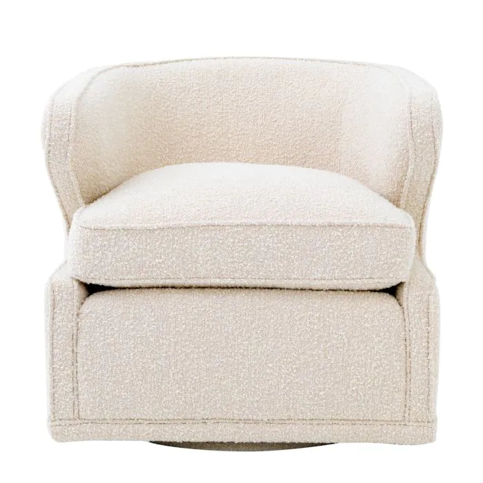 Eichholtz Dorset Swivel Chair in Bouclé Cream