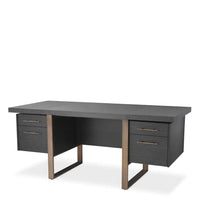 Eichholtz Canova Desk in Charcoal Grey Oak Veneer