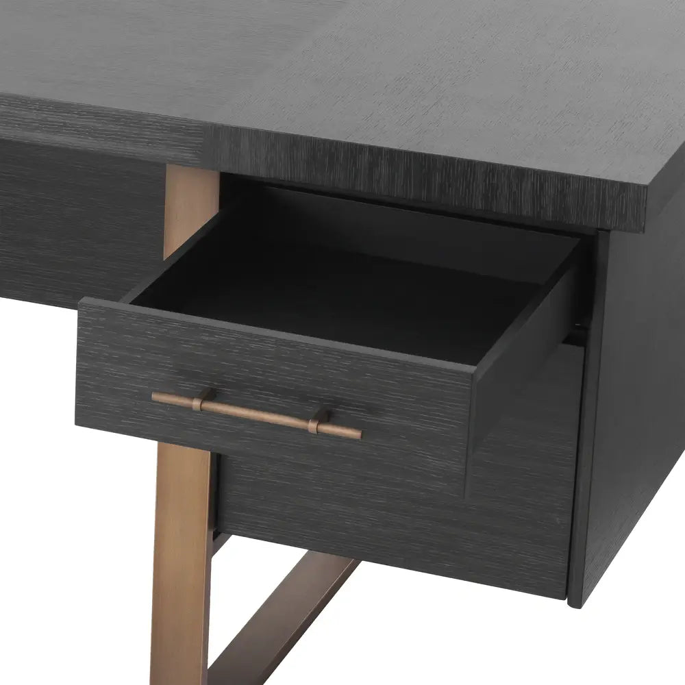 Eichholtz Canova Desk in Charcoal Grey Oak Veneer