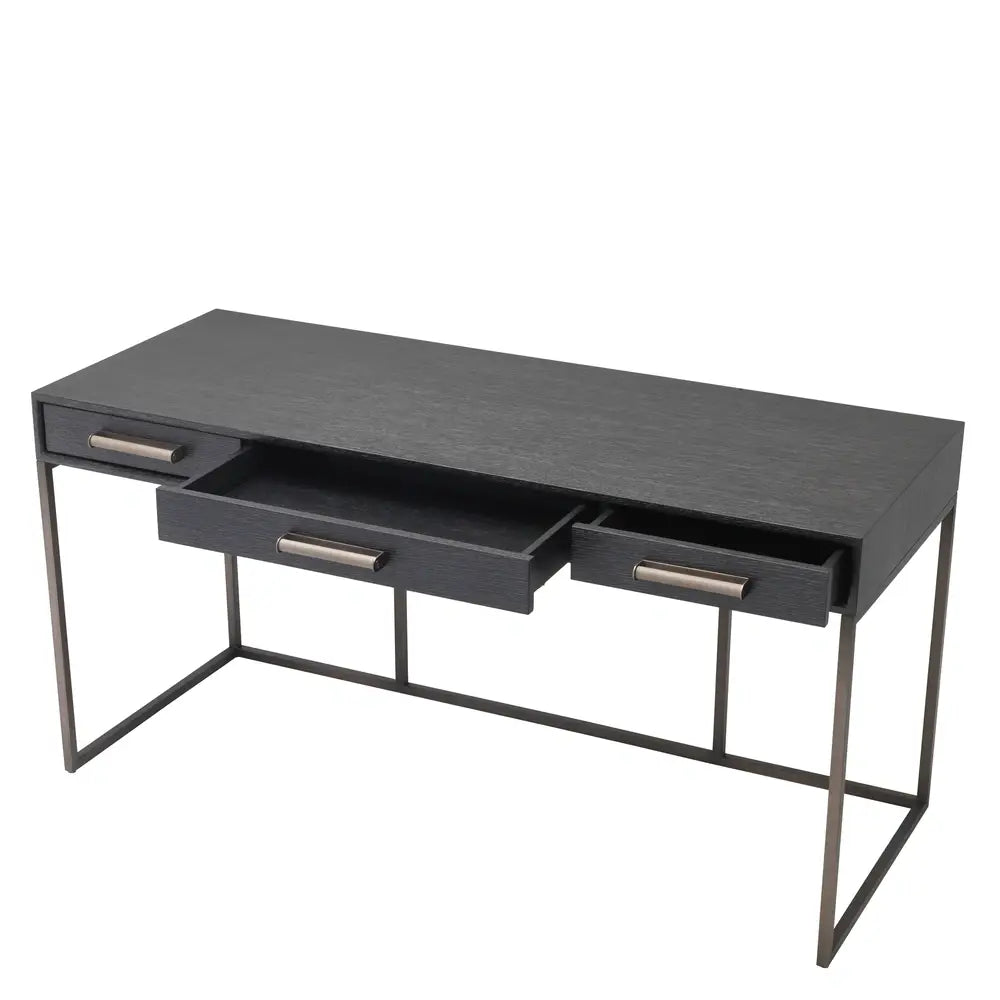 Eichholtz Larsen Desk in Charcoal Grey Oak Veneer