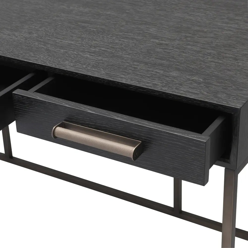 Eichholtz Larsen Desk in Charcoal Grey Oak Veneer