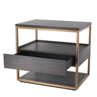 Eichholtz Parker Side Table in Mocha Straight Oak Veneer