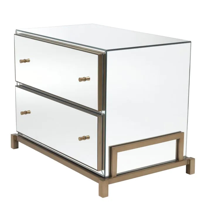 Eichholtz Clarington Bedside Table in Brushed Brass Finish