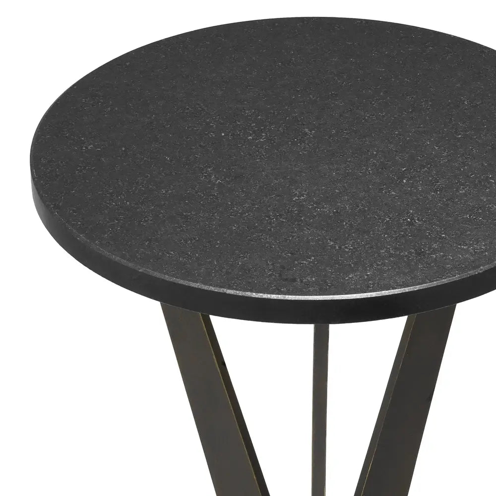 Eichholtz Malone Side Table in Bronze Finish Granite Top