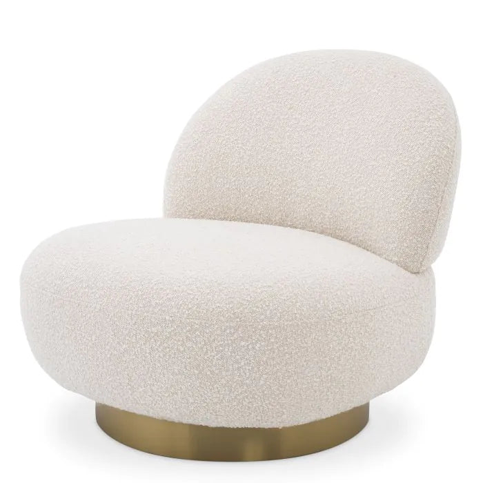  Eichholtz-Eichholtz Clément Swivel Chair in Bouclé Cream-Cream 885 