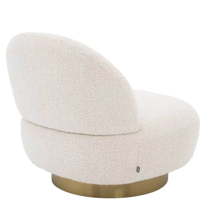 Eichholtz Clément Swivel Chair in Bouclé Cream