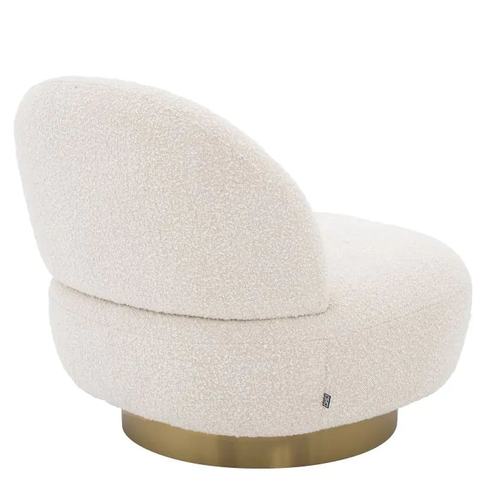  Eichholtz-Eichholtz Clément Swivel Chair in Bouclé Cream-Cream 421 