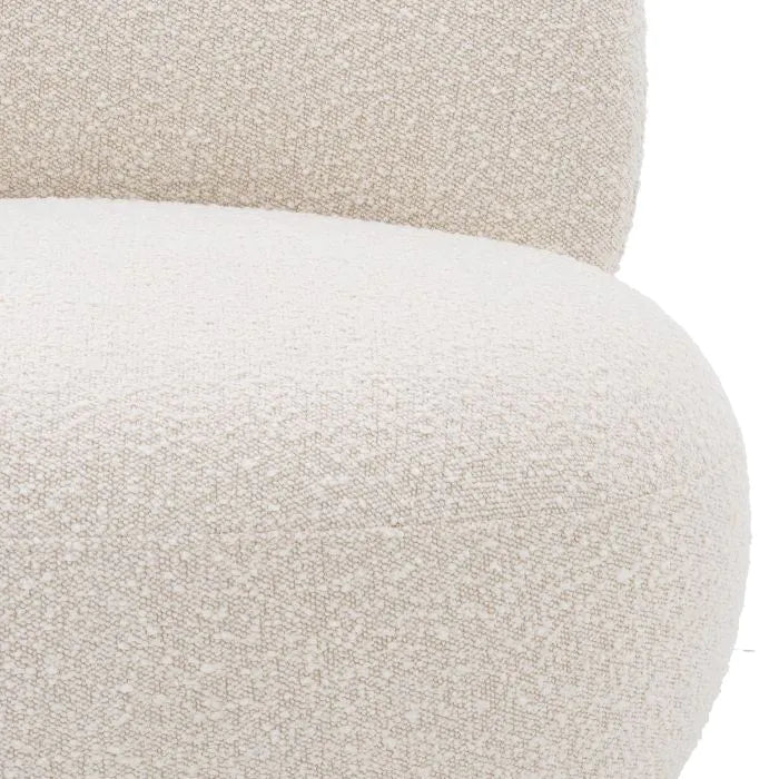 Eichholtz Clément Swivel Chair in Bouclé Cream