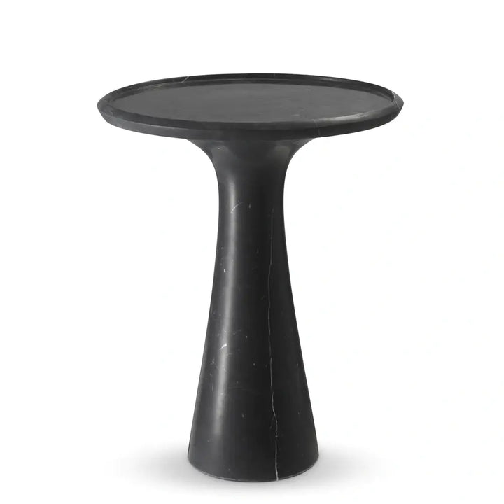 Pompano Low Round Side Table - Honed Black Marble Eichholtz 3