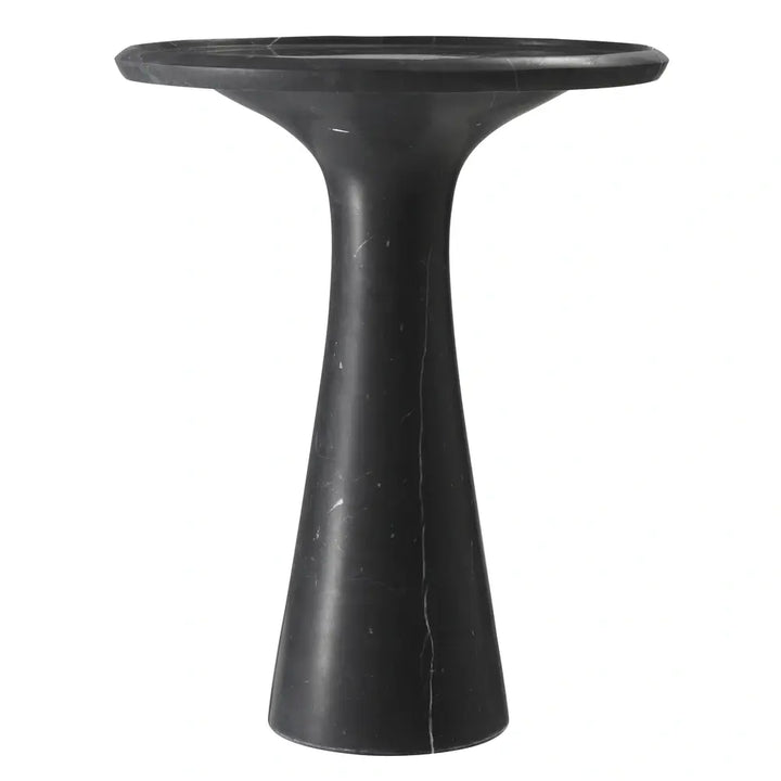 Pompano Low Round Side Table - Honed Black Marble Eichholtz 1