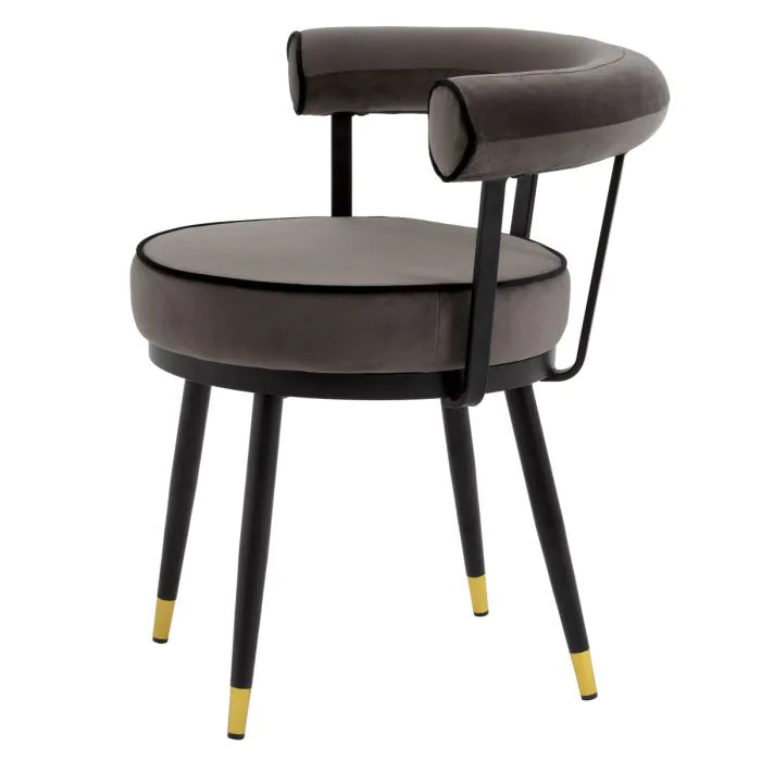 Vico Set of 2 Dining Chairs - Savona Grey Velvet Eichholtz 2